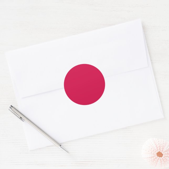 Solid colour plain amaranth ruby red classic round sticker (Envelope)