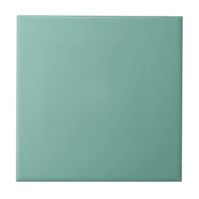 Solid colour plain Amazonite pastel green Ceramic Tile (Front)