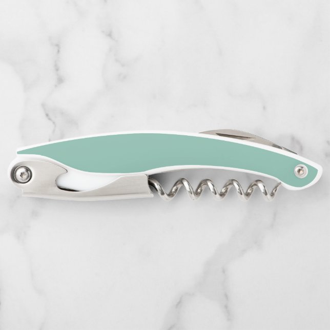 Solid colour plain Amazonite pastel green Corkscrew (Front)