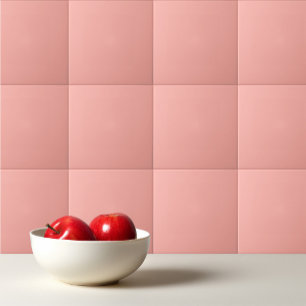 Solid colour plain Apricot Blush pink Ceramic Tile