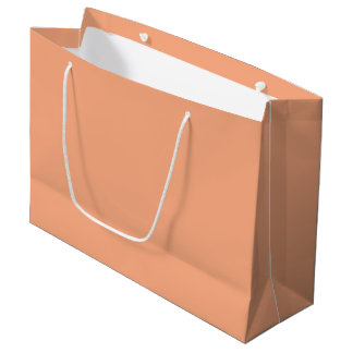 Solid colour plain apricot pastel orange large gift bag