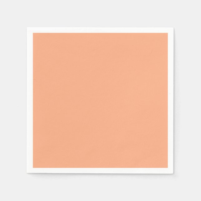 Solid colour plain apricot pastel orange napkin (Front)