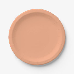 Solid colour plain apricot pastel orange paper plate