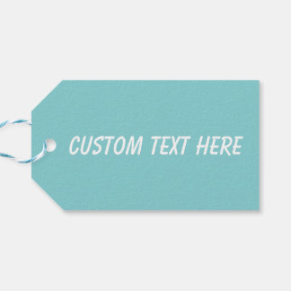 Solid colour plain Aqua Splash blue Gift Tags