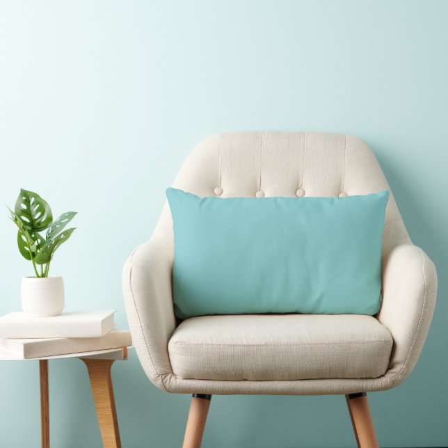 Solid colour plain Aqua Splash blue Lumbar Cushion (Chair)