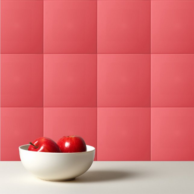 Solid colour plain bright coral ceramic tile (Creator Uploaded)