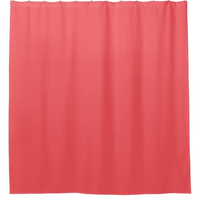 Solid colour plain bright coral shower curtain (Front)