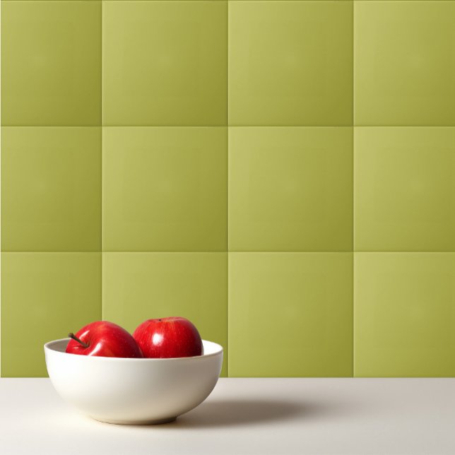 Solid colour plain bright lime Apple Green Ceramic Tile (Creator Uploaded)