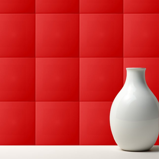 Solid colour plain bright Luscious Red Ceramic Tile (Creator Uploaded)
