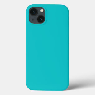 Solid colour plain bright turquoise iPhone 13 case