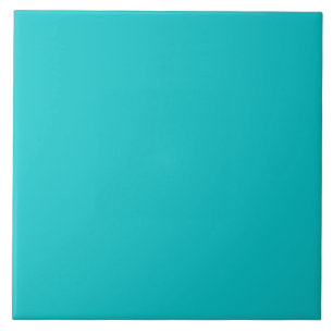 Solid colour plain bright turquoise ceramic tile