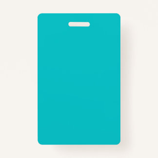 Solid colour plain bright turquoise ID badge