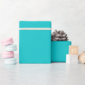 Solid colour plain bright turquoise wrapping paper