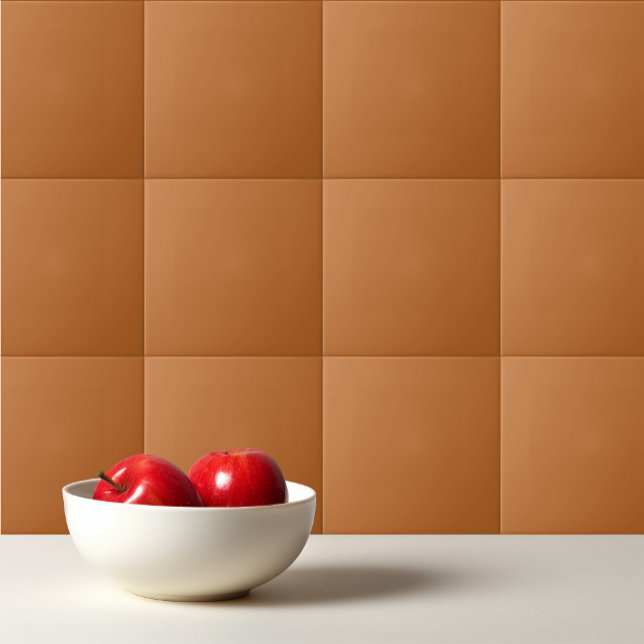 Solid colour plain burnt orange cinnamon ceramic tile (Creator Uploaded)