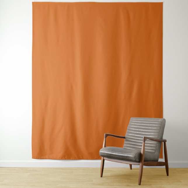 Solid colour plain burnt orange cinnamon tapestry (In Situ)