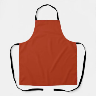 Solid colour plain burnt orange red apron