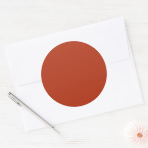Solid colour plain burnt orange red classic round sticker