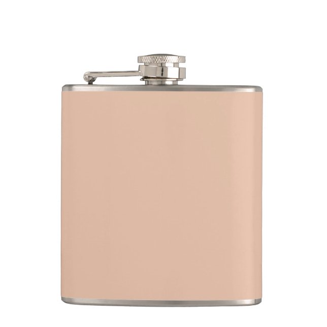 Solid colour plain Cashmere beige Hip Flask (Front)