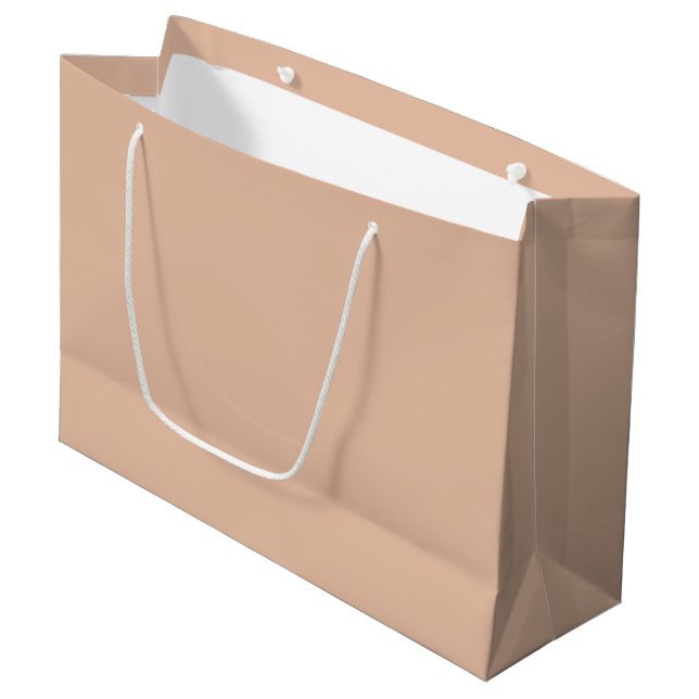 Solid colour plain Cashmere beige Large Gift Bag (Front Angled)