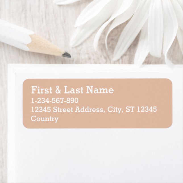 Solid colour plain Cashmere beige Return Address Label (Insitu)
