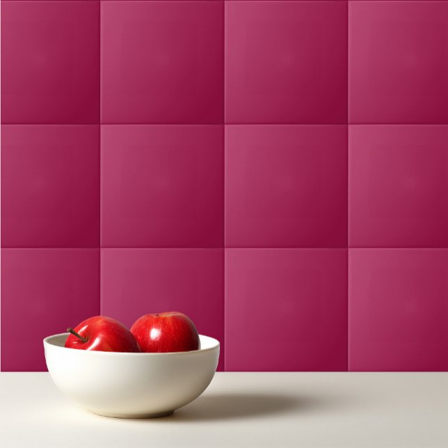 Solid colour plain Cerise cherry red pink Ceramic Tile (Creator Uploaded)