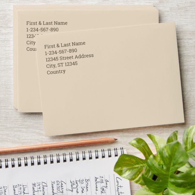 Solid colour plain Champagne beige Envelope (Stacked)