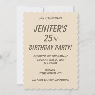 Solid colour plain Champagne beige Invitation