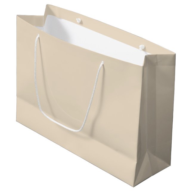 Solid colour plain Champagne beige Large Gift Bag (Front Angled)