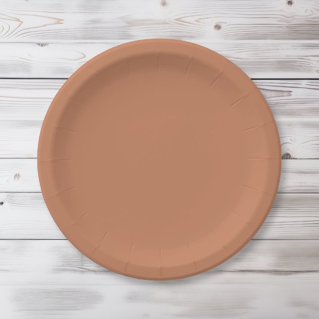 Solid colour plain Copper brown Paper Plate (Creator Uploaded)