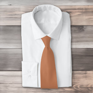 Solid colour plain Copper brown Tie