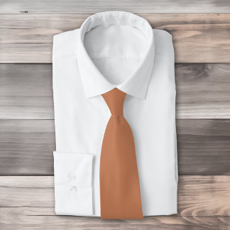 Solid colour plain Copper brown Tie