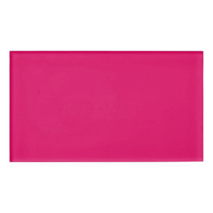 Solid colour plain dark bright pink name tag