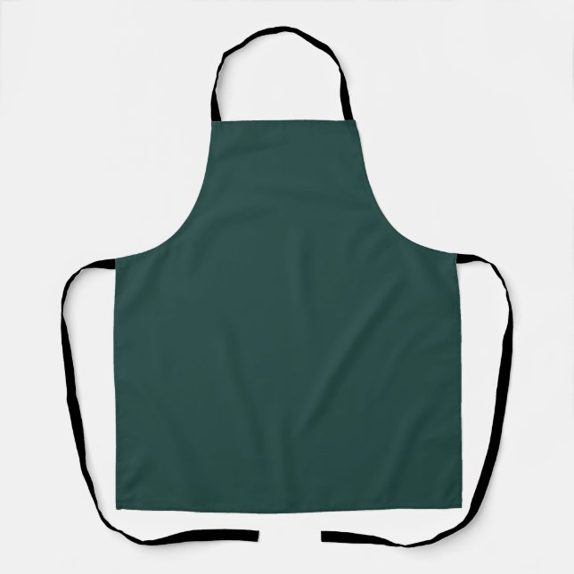 Solid colour plain dark emerald green apron (Front)