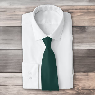 Solid colour plain dark emerald green tie