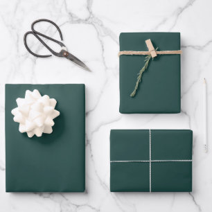 Solid colour plain dark emerald green wrapping paper sheet