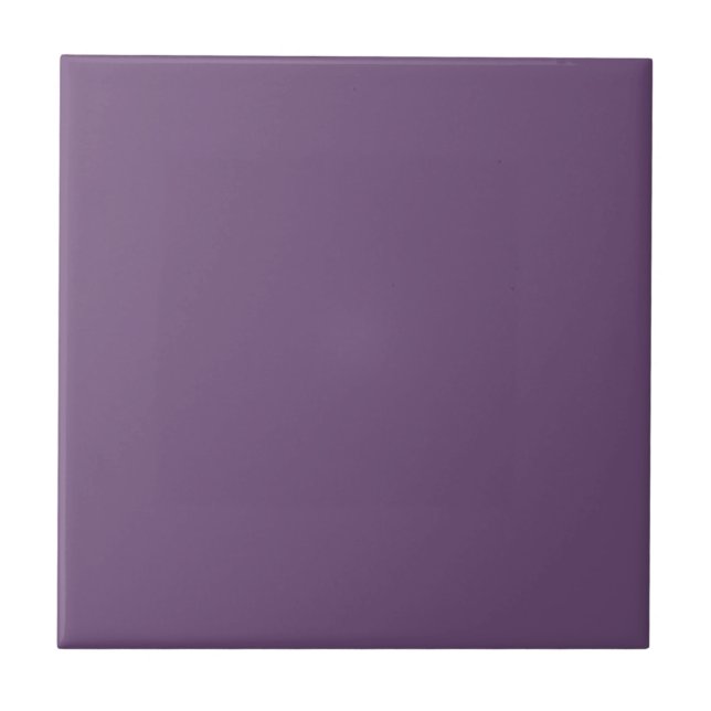Solid colour plain dark purple mauve ceramic tile (Front)