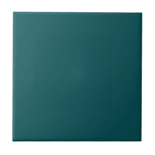 Solid colour plain dark teal green Spruced-up Ceramic Tile
