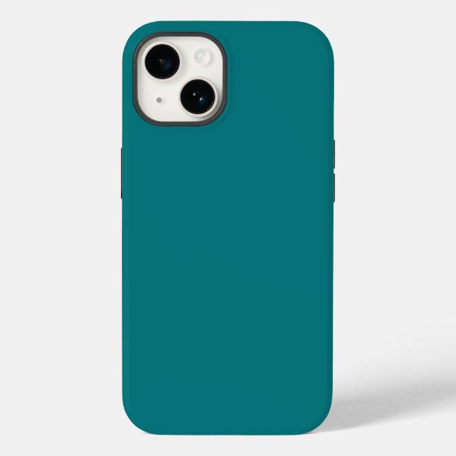  Solid colour plain Deep Aqua teal Case-Mate iPhone Case (Back)