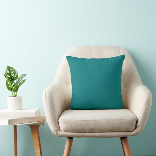  Solid colour plain Deep Aqua teal Cushion (Chair)