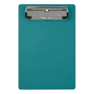  Solid colour plain Deep Aqua teal Mini Clipboard
