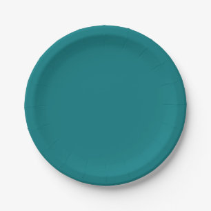 Solid colour plain Deep Aqua teal Paper Plate