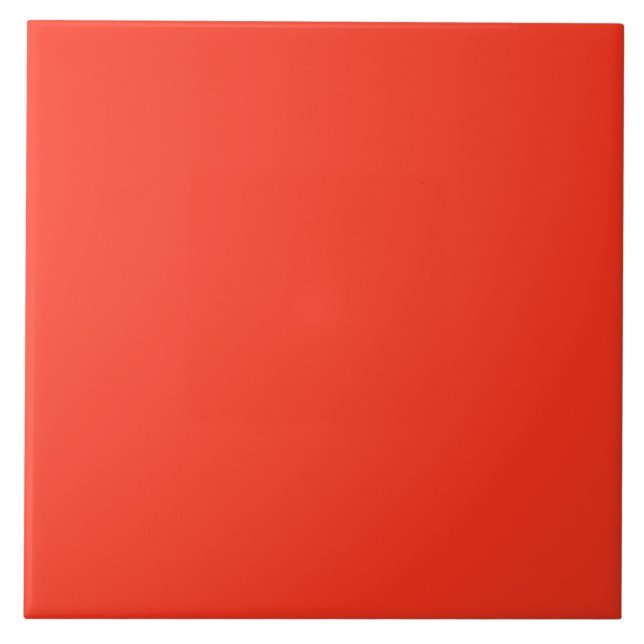 Solid colour plain flamingo bright red ceramic tile (Front)