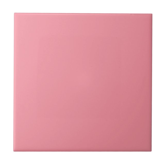 Solid colour plain Geranium Pink Ceramic Tile (Front)