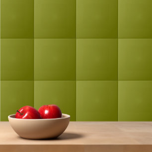 Solid colour plain green Dill Pickle Ceramic Tile