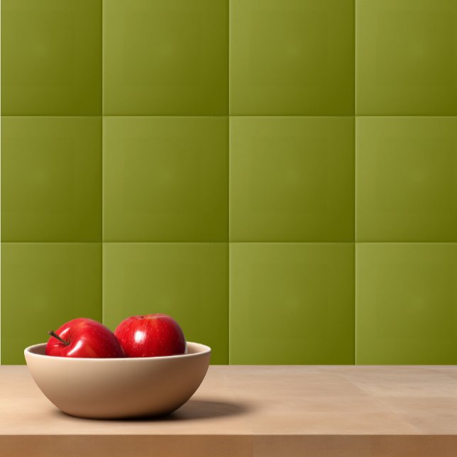 Solid colour plain green Dill Pickle Ceramic Tile (Creator Uploaded)