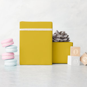 Solid colour plain hot bright mustard yellow wrapping paper
