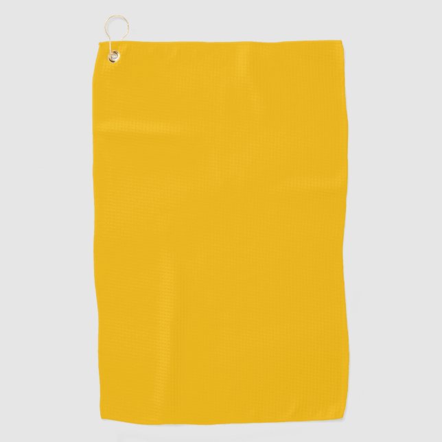 Solid colour plain hot yellow freesia golf towel (Front)