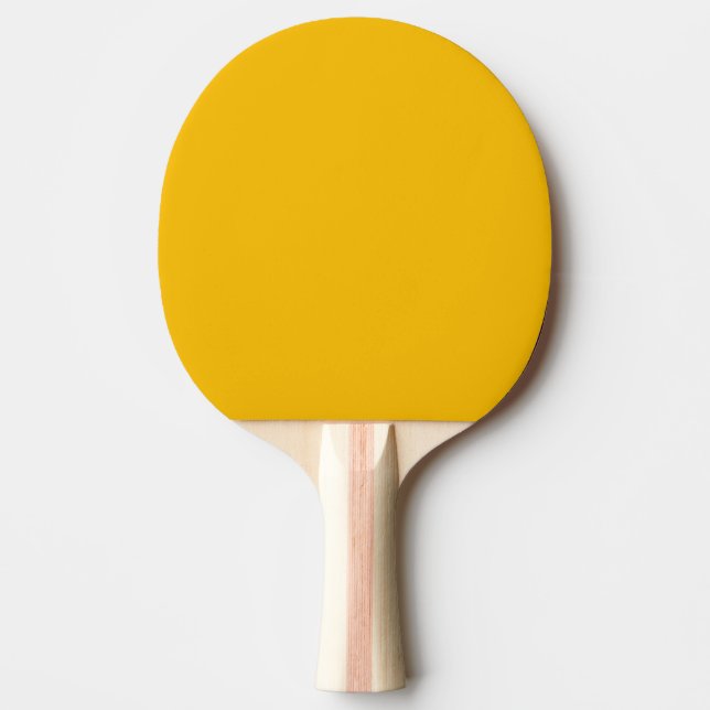 Solid colour plain hot yellow freesia ping pong paddle (Front)