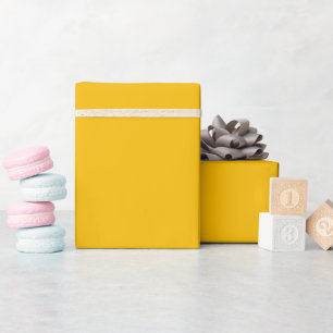 Solid colour plain hot yellow freesia wrapping paper