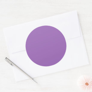 Solid colour plain iris soft purple file folder classic round sticker